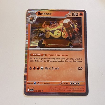 shiny emboar pokemon card Emboar - 013/086 - Sv: White Flare - Holographic -Pokémon TCG