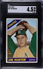 1966 Topps Catfish Hunter #36 ROOKIE CARD SGC 4.5. rookie card picture