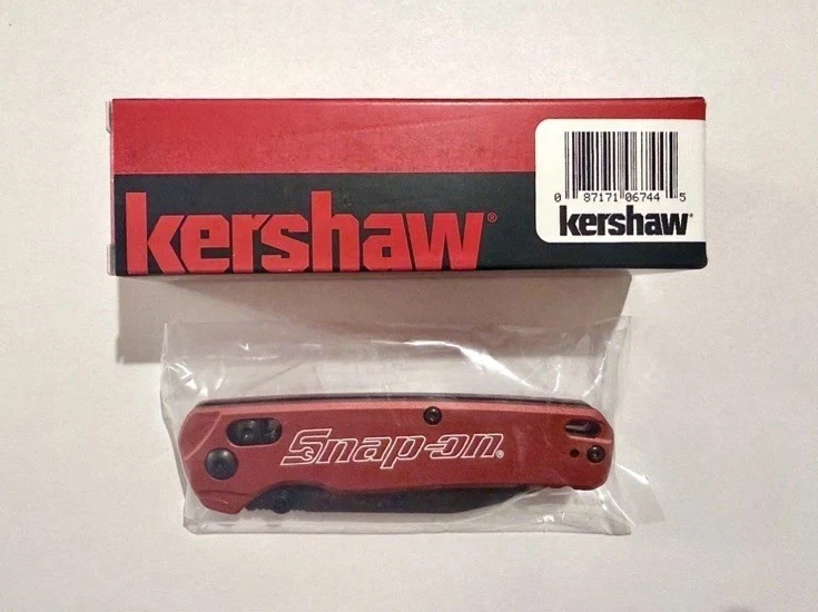 *NUEVO* Navaja de Bolsillo Plegable Snap-on KERSHAW 6105 BEL AIR EDC Hoja de Bloqueo ROJA Foto 2 de 4