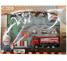 Auto-Spielset,Feuerwehrset, mit Zubehör, Freilauf, ca.12cm,Metall und Kunststoff