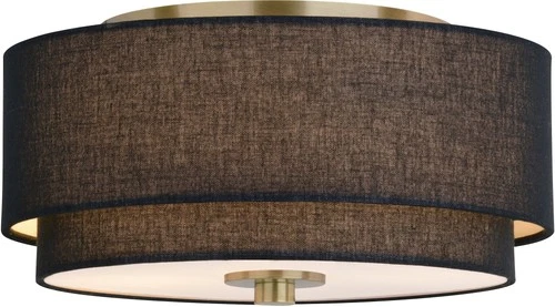 Vaxcel Lighting C0309 2 Light 13"W Flush Mount Drum Ceiling - Brass - Picture 1 of 11