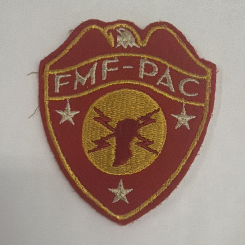WW II US Marine Corps FMF-PAC Embroidered Patch, Marine Corps Militaria Patch