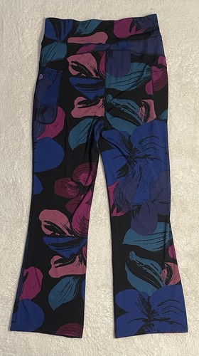 NWT Pop Fit Womens Blue High Rise Yoga Pants Performance Legging Floral 3XL - Picture 5 of 5