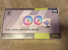 MSI MAG Coreliquid 1240 White Liquid CPU Cooler, 120mm Multicolor Fan, LGA 1851