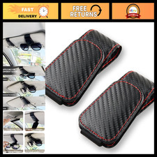 2Pcs Magnetic Sunglass Holder Clip for Car Visor - Leather Eyeglass Hanger Tic