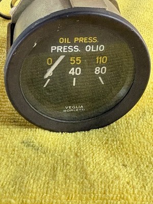 Veglia Borletti oil pressure gauge Made In Italy W/ Light-wiring-Mount harness
