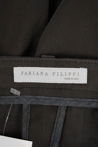 Fabiana Filippi Womens Cotton Solid Buttoned Tapered Leg Pants Gray Size 32 - Picture 4 of 6