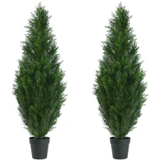 4FT Artificial Topiary Cedar Tree, Fake Cedar Plant for Indoor Outdoor Décor,...