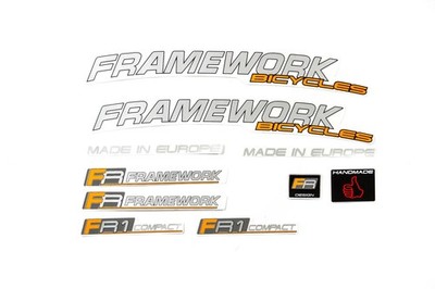 Fahrrad DEKOR Satz Aufkleber Rahmen frame Decal Sticker Framework Compact orange