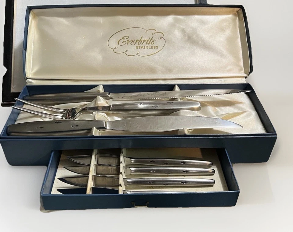 Conjunto de talheres de aço inoxidável EverBrite faca de escultura e garfo com facas para bife - Imagem 4 de 4
