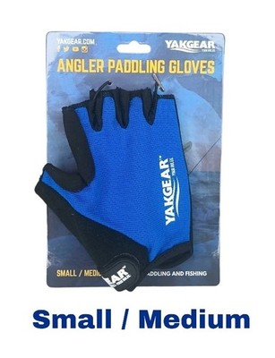 New YakGear Blue Angler Paddling Gloves Blue Black Small / Medium
