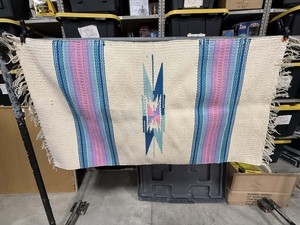 VTG Ortega’s Weaving Shop Chimayo Hand Woven Table Runner 100% Wool Rug 44.5x24"