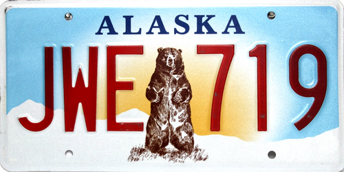Alaska Bear Last Frontier / Standing Bear License Plate targa USA - Foto 23 di 26