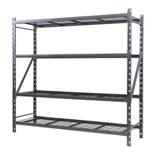 Heavy Duty Steel 4 Shelf Storage Rack Shelving Unit 4000lb 72"H x 24"D x 77"W
