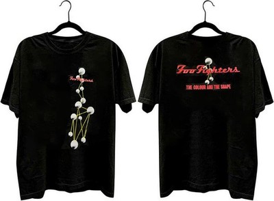 2 sided FOO FIGHTERS band rock band unisex black tee QT7443