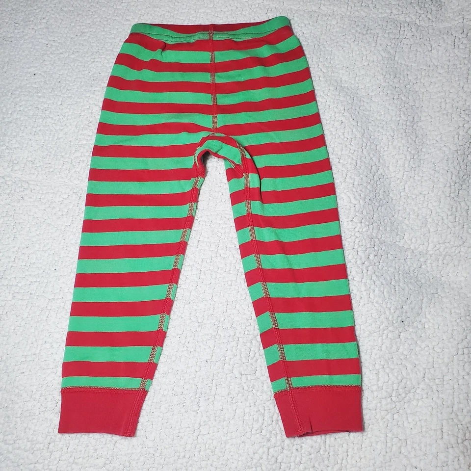 Hanna Andersson US 3 Kids 100% Organic Cotton Christmas Red Green Stripe Pants  - Image 4 of 4