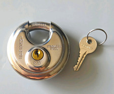 BRINKS Lock Stainless Steel Hidden Shackle Disc RoadPro Brass Padlock Lot of 2