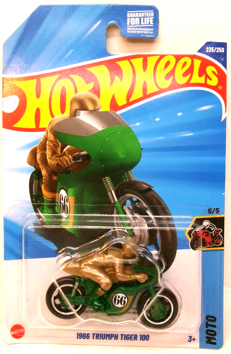 2025 HOT WHEELS HW MOTO 5/5 GREEN 1966 TRIUMPH TIGER 100 TREASURE