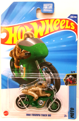 2025 HOT WHEELS HW MOTO 5/5 GREEN 1966 TRIUMPH TIGER 100 TREASURE