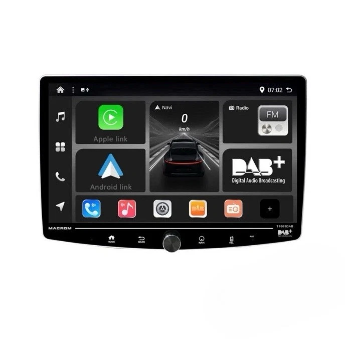 MACROM T1003DAB Autoradio Monitor Car Tablet Android Apple DAB+ BT T 1003 DAB - Immagine 2 di 4