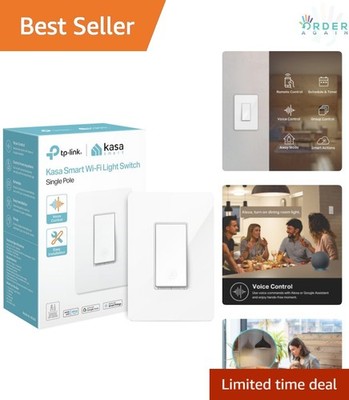 Light Switch Single Pole Wi-Fi Compatible Voice Control No Hub Required