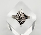 Damien Jewelry Inc Sterling Silver Genuine Diamond Diamond Cut Bypass Ring 7.25 — photo 1