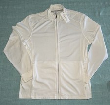 NWT Calvin Klein Full Zip Thermal Sweater With Pockets In White Size Men  s Med