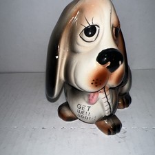 De colección. Estatuilla jarrón jardinero Rueben’s Bassett Hound Get Well Soon