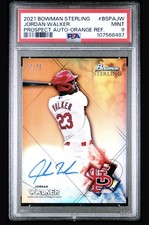 2021 Bowman Sterling - Jordan Walker Prospect Auto #BSPA-JW Orange /75 - PSA 9