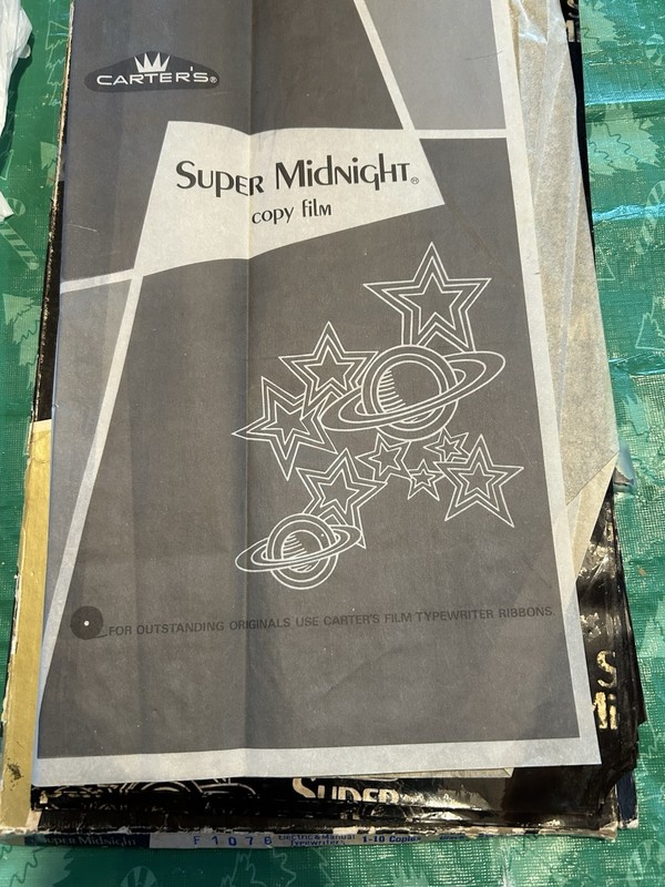 Carter’s Super Midnight Copy Film 60 Sheets 8.5” X 14.5”