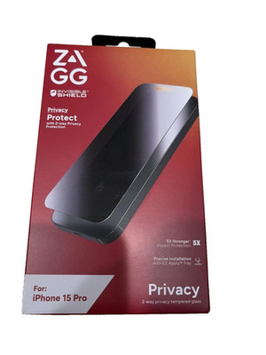 ZAGG Glass Privacy Screen Protector for iPhone 15 Pro - 5x Stronger NEW !!!