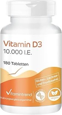 Vitamin D3 10000 I.E. - 180 Vegane Tabletten