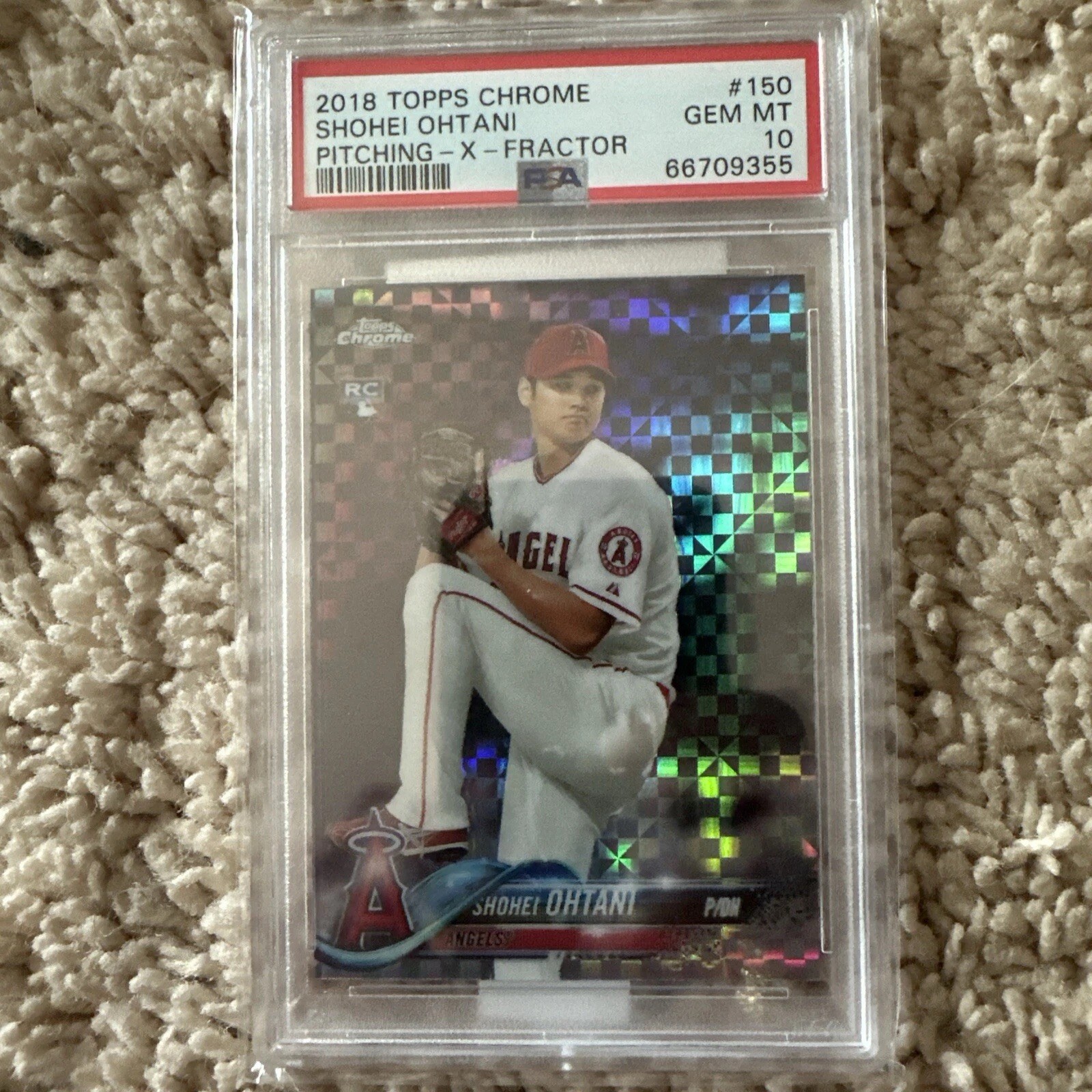 2018 Topps Chrome #150 Shohei Ohtani Pitching-X-Fractor PSA 10 Rookie RC