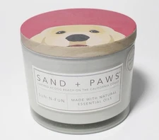 Sand & Paws Fog 12oz Sun-n-Fun Dog Beach California Coast Two Wick Candle