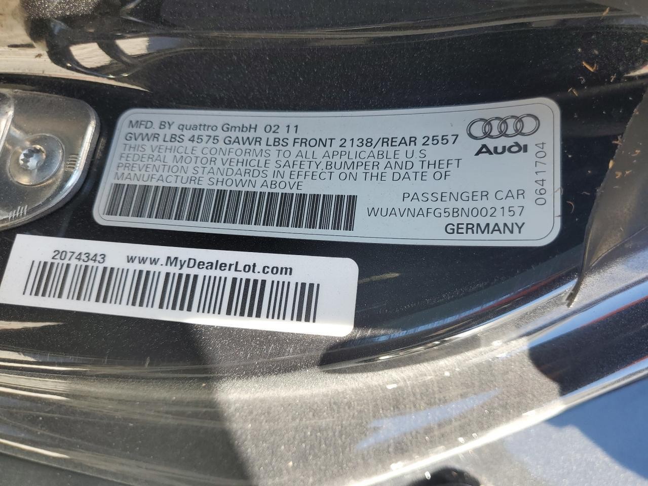 Audi R8 2011 Door framework