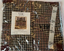 VHC Brands Carson Star Standard Pillow Sham Black Red and Tan Quilted 21x27