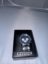 Citizen 42mm Quartz Chronograph Analog Men's Watch (Blue & White Dial)