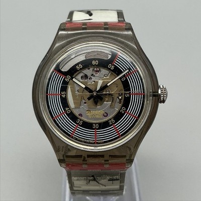 Vintage Swatch Edwin Moses Automatic Men Watch 36mm Skeleton Atlanta 1996