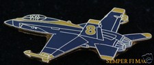 BLUE ANGELS F18 HORNET #8 PILOT LAPEL HAT PIN UP US NAVY MARINES CREW BR 192