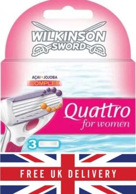 Wilkinson Sword Quattro for Women Acai & Jojoba Razor Blades 3 6 9 pack