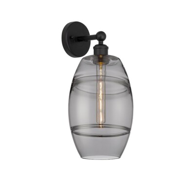 Innovations 616-1W Vaz 1Lt 8'' Sconce, Black/Smoke - 616-1W-BK-G557-8SM