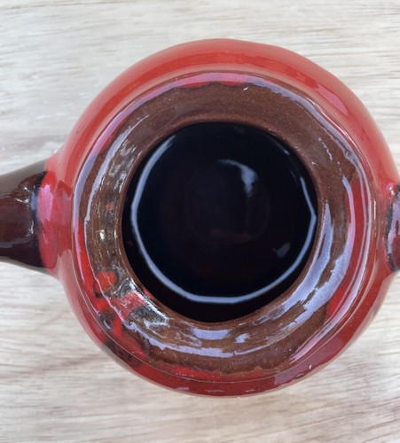 VINTAGE RCAP Royal Canadian Goccia Smalto Arte Ceramica Teiera con Coperchio Marrone - Foto 6 di 6