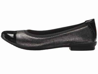 Clarks Neenah Garden Gunmetal Women's Cap Toe Ballet Flats