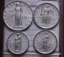 NL* CITTA' Vaticano PAPA PIO XII Serie 1952 4 VALORI 10 5 2 1 LIRA come da foto