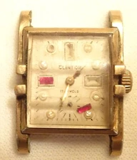 Clinton Wristwatch 17J Men's Antique Swiss Parts or Repair