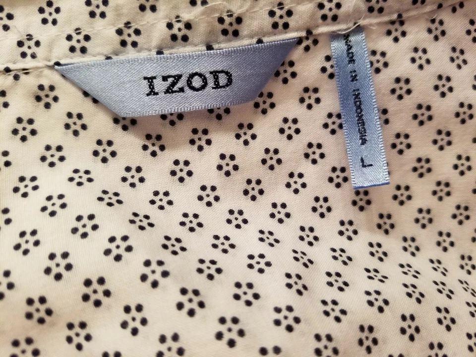 Camisa Top Blusa Mujer Izod Talla L Grande Negra Blanca Floral Foto 2 de 4