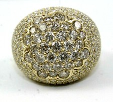 Natural Round Diamond Cluster Wide Dome Men's Ring Band 14k Yellow Gold 10.22Ct