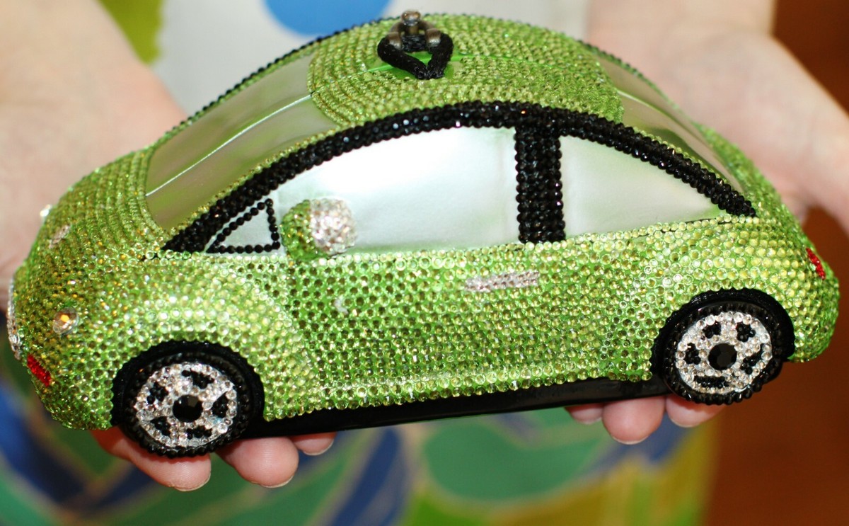 TIMMY WOODS VOLKSWAGEN CAR BEETLE Green BUG SWAROVSKI CRYSTAL