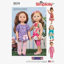 Wellie Wardrobe: 14" Doll Clothes Sewing Patterns, One Size Fits All