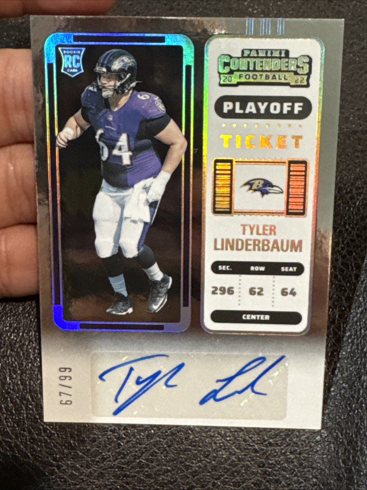 2022 PANINI CONTENDERS TYLER LINDERBAUM AUTO PLAYOFF TICKET ROOKIE RC /99